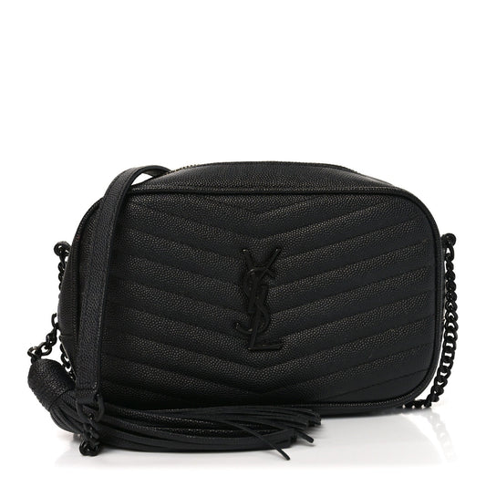 Grain De Poudre Matelasse Monochrome Monogram Mini Lou Camera Bag Black