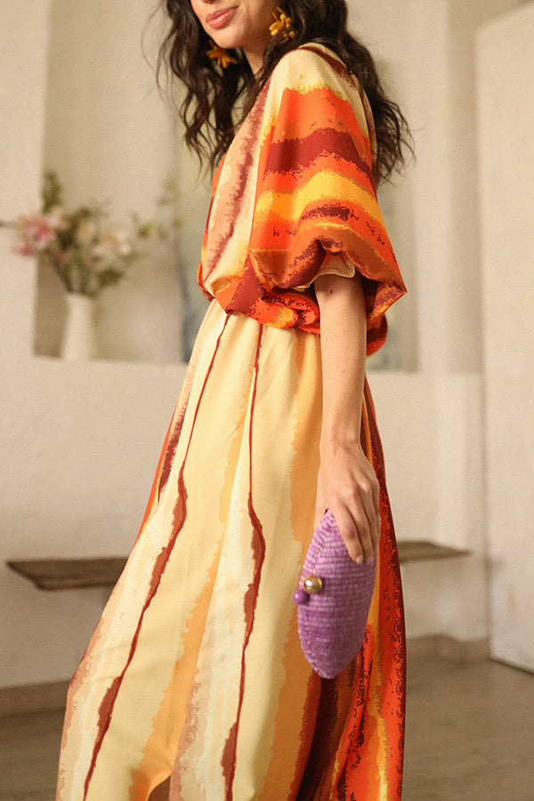 Vestido ombré sin mangas con cuello en V
