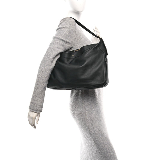 Supple Calfskin Large Romy Shoulder Bag Black