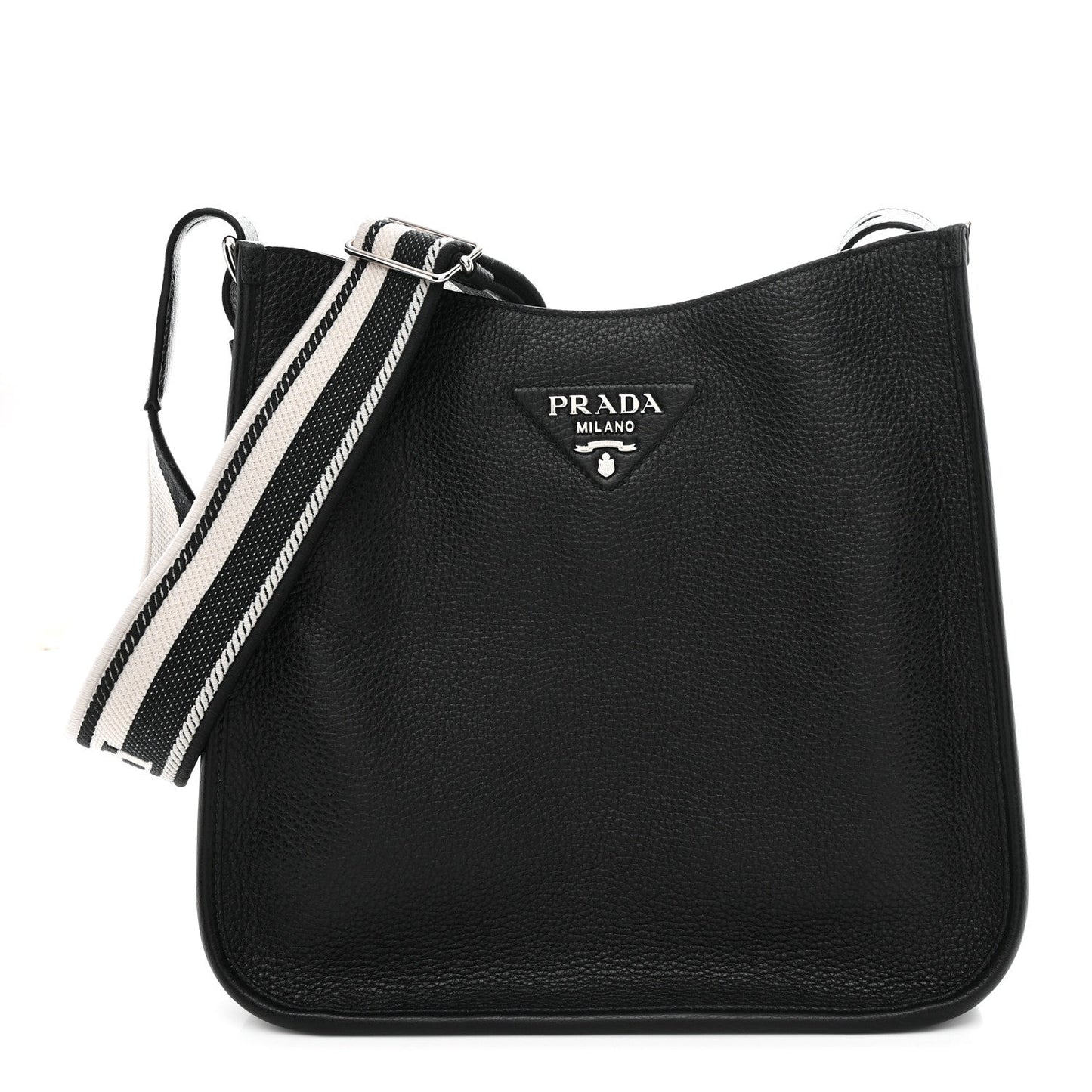 Vitello Daino Soft Hobo Messenger Bag Black
