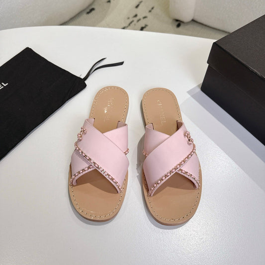 CC Cruise 2025/26 Mules Pink Light Beige Calfskin 570314