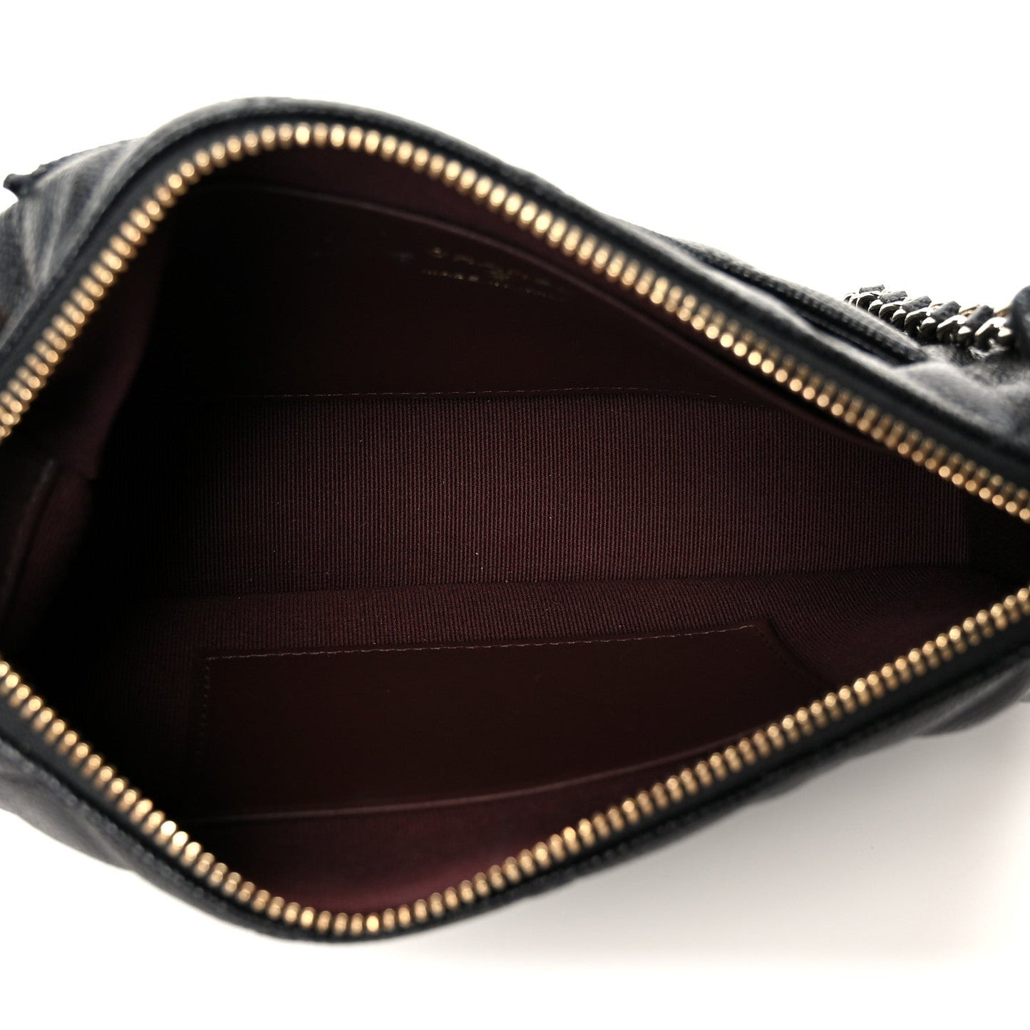 Caviar Quilted Purse With Chain Black