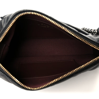 Caviar Quilted Purse With Chain Black