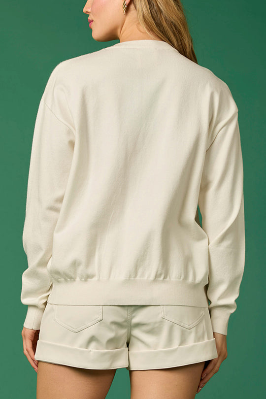 Sudadera casual de moda con lentejuelas de soldado navideño