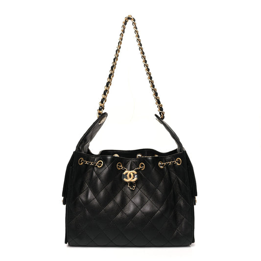 Caviar Quilted Small Chanel 25 Handbag Black