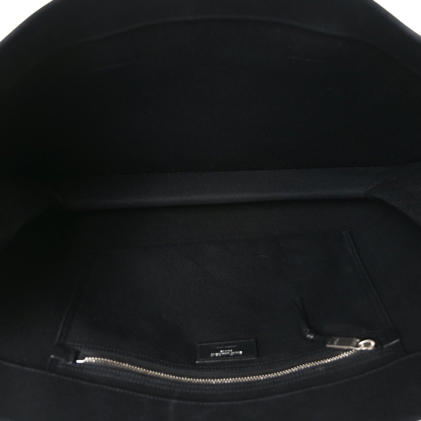 Linen Calfskin Rive Gauche Tote Black