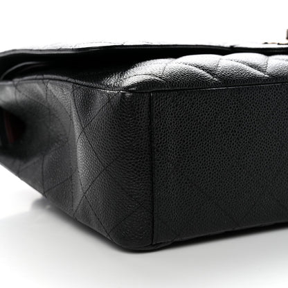 Caviar Quilted Maxi Double Flap Black