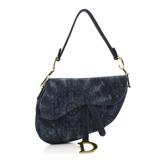 Denim Tie Dye Saddle Bag Blue