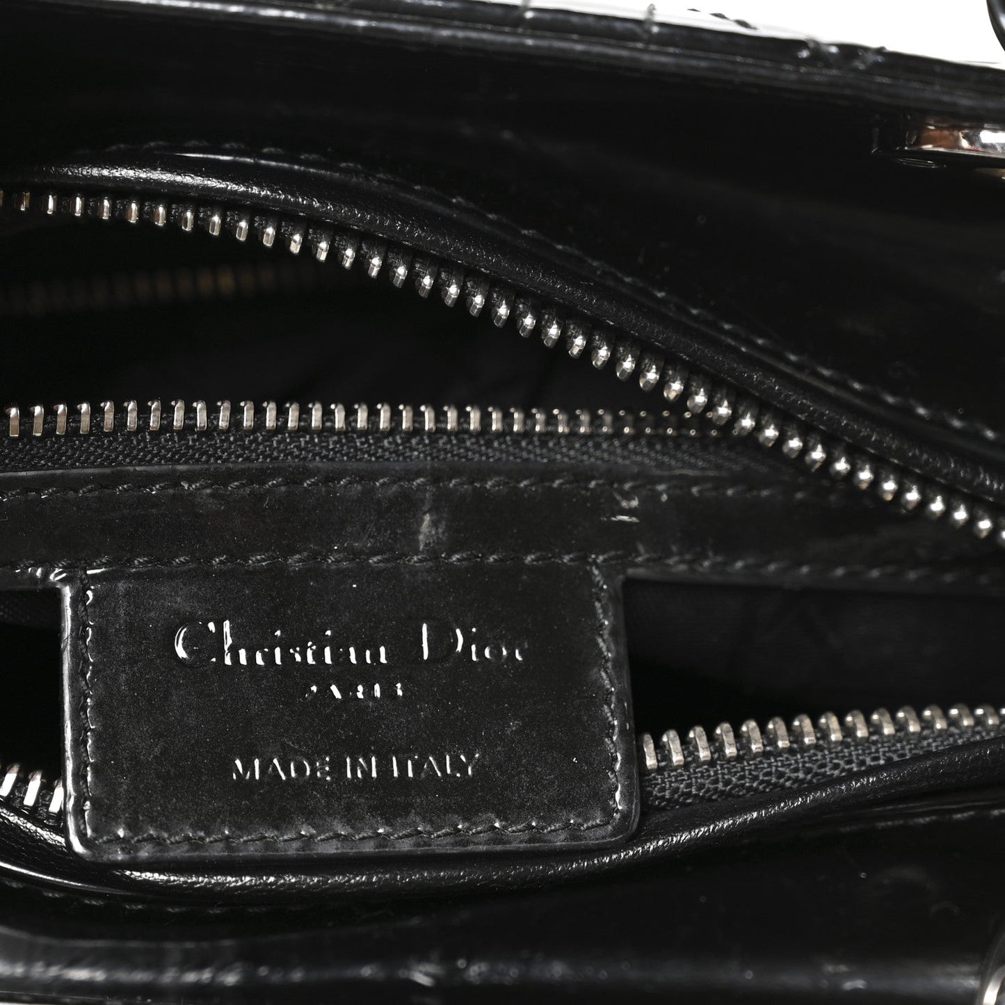 Patent Cannage Medium Lady Dior Black
