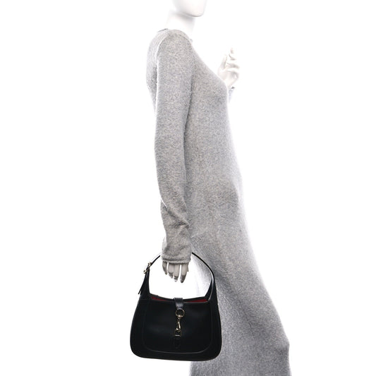 Boarded Dyana Lux Calfskin Small Jackie 1961 Hobo Black