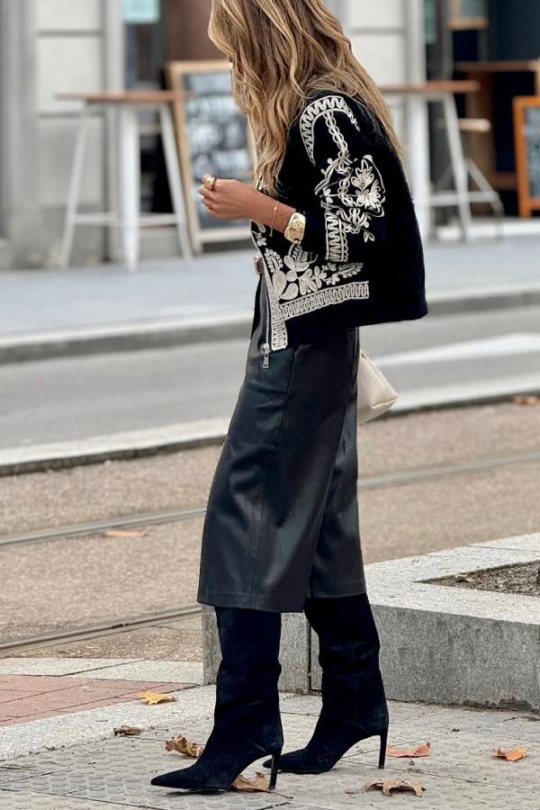 Chaqueta bomber negra de gran tamaño