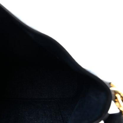 Denim Oblique Jacquard Medium C'est Chain Bucket Bag Denim Blue