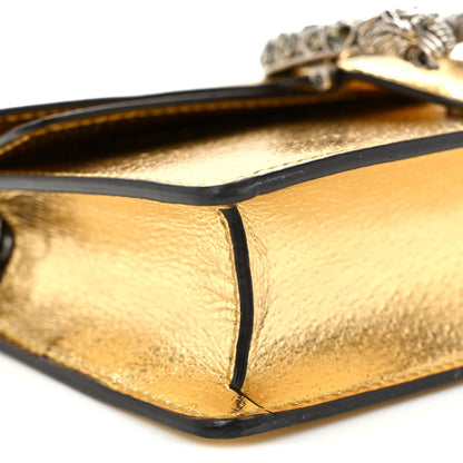 Metallic Calfskin Super Mini Dionysus Shoulder Bag Gold