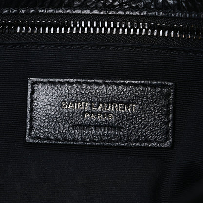 Crocodile Embossed Lambskin Monogram Medium Niki Chain Satchel Black