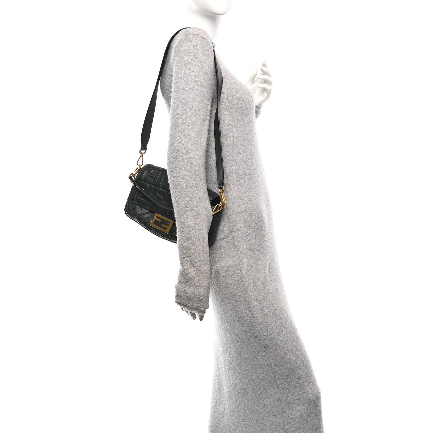 Nappa FF 1974 Embossed Baguette Black