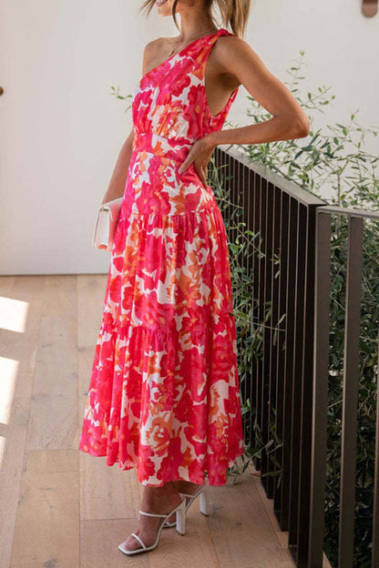 Vestido midi sin mangas con hombros descubiertos y largo medio 