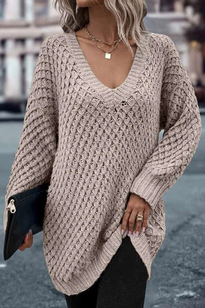 Suéter oversize de algodón con hombros caídos y unicolor