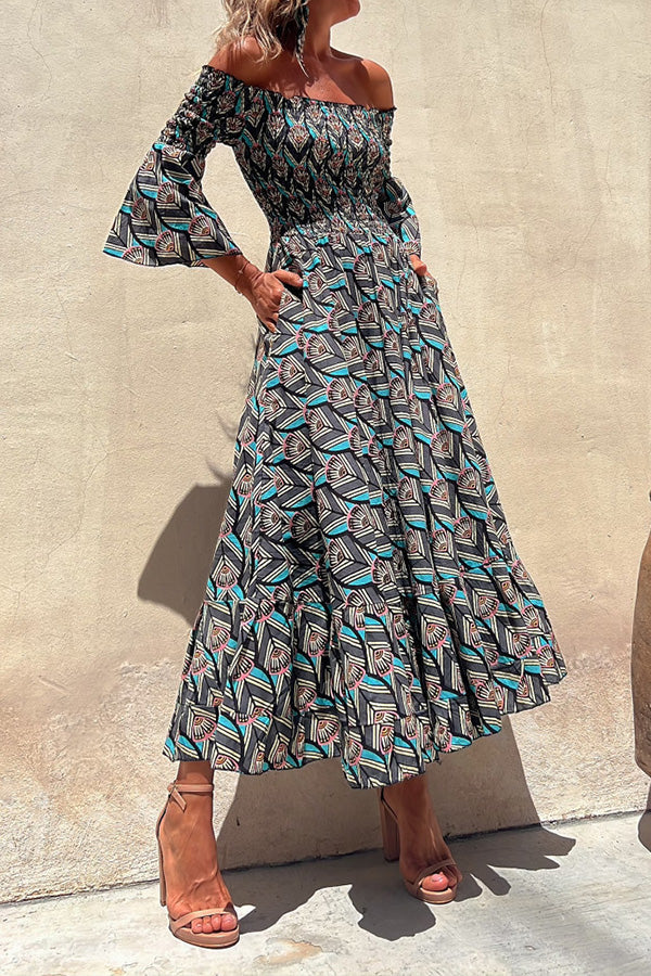 VESTIDO LARGO GEOMÉTRICO BADO