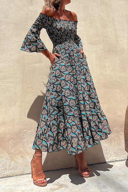 VESTIDO LARGO GEOMÉTRICO BADO