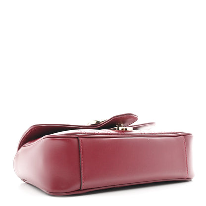 Calfskin Matelasse Mini GG Marmont Shoulder Bag Rosso Ancora