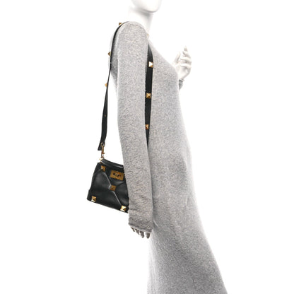 Nappa Mini Roman Stud The Handle Bag Black