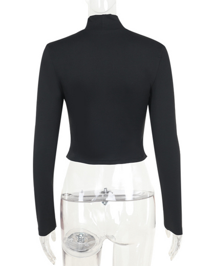 Slim Waistband Long-Sleeved Top