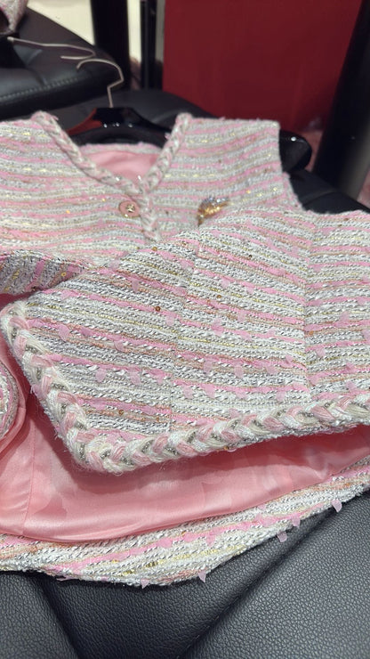 CC 25 Braided Jacket Light Pink Cotton
