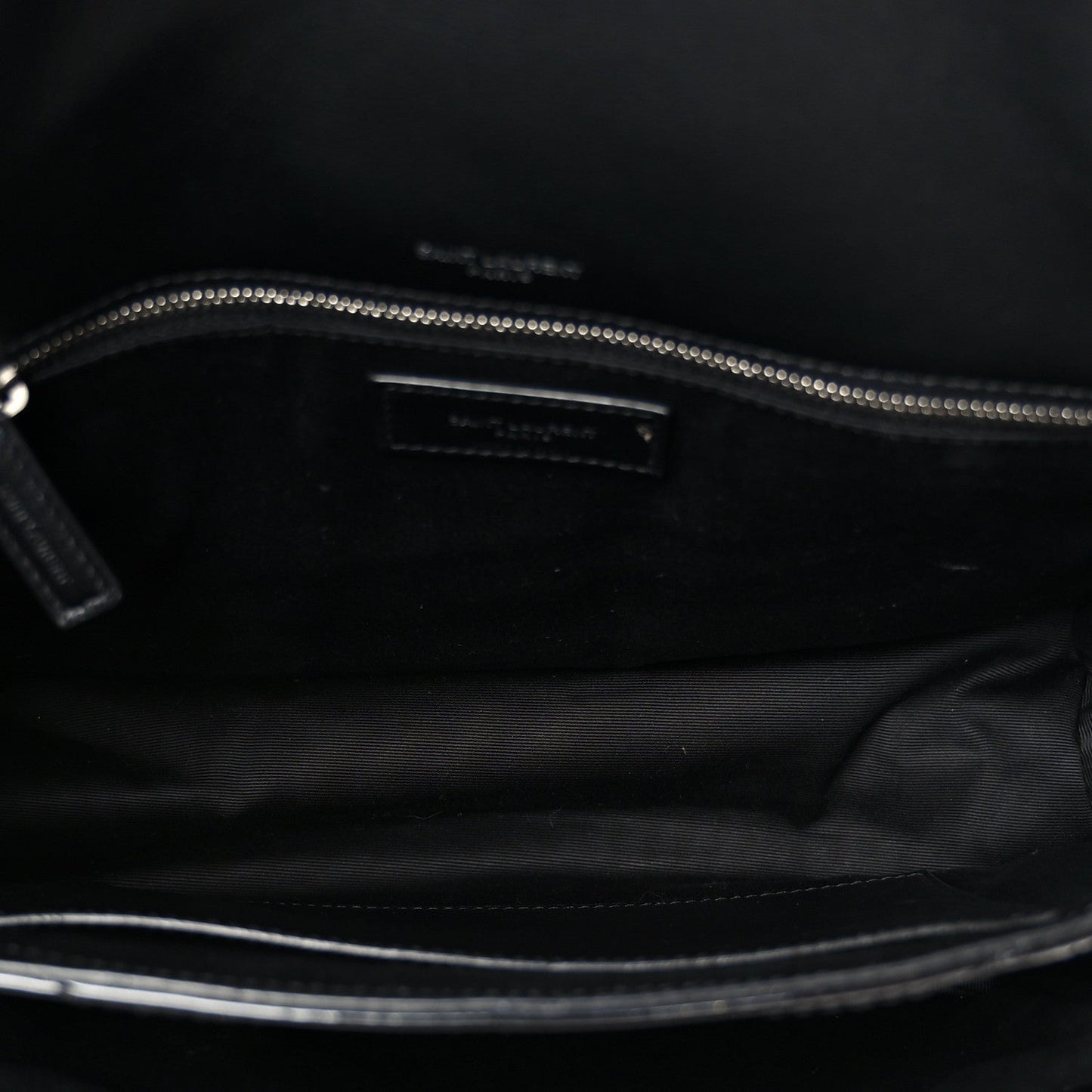 Faux Patent Matelasse Monogram Medium Niki Chain Satchel Black
