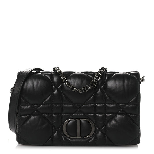 Calfskin Macrocannage Mini Caro Bag Black