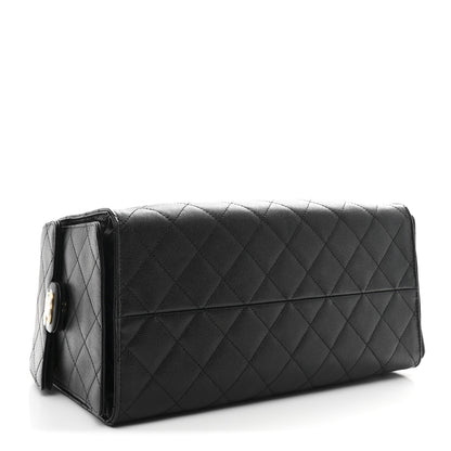 Caviar Quilted Medium Chanel 25 Handbag Black