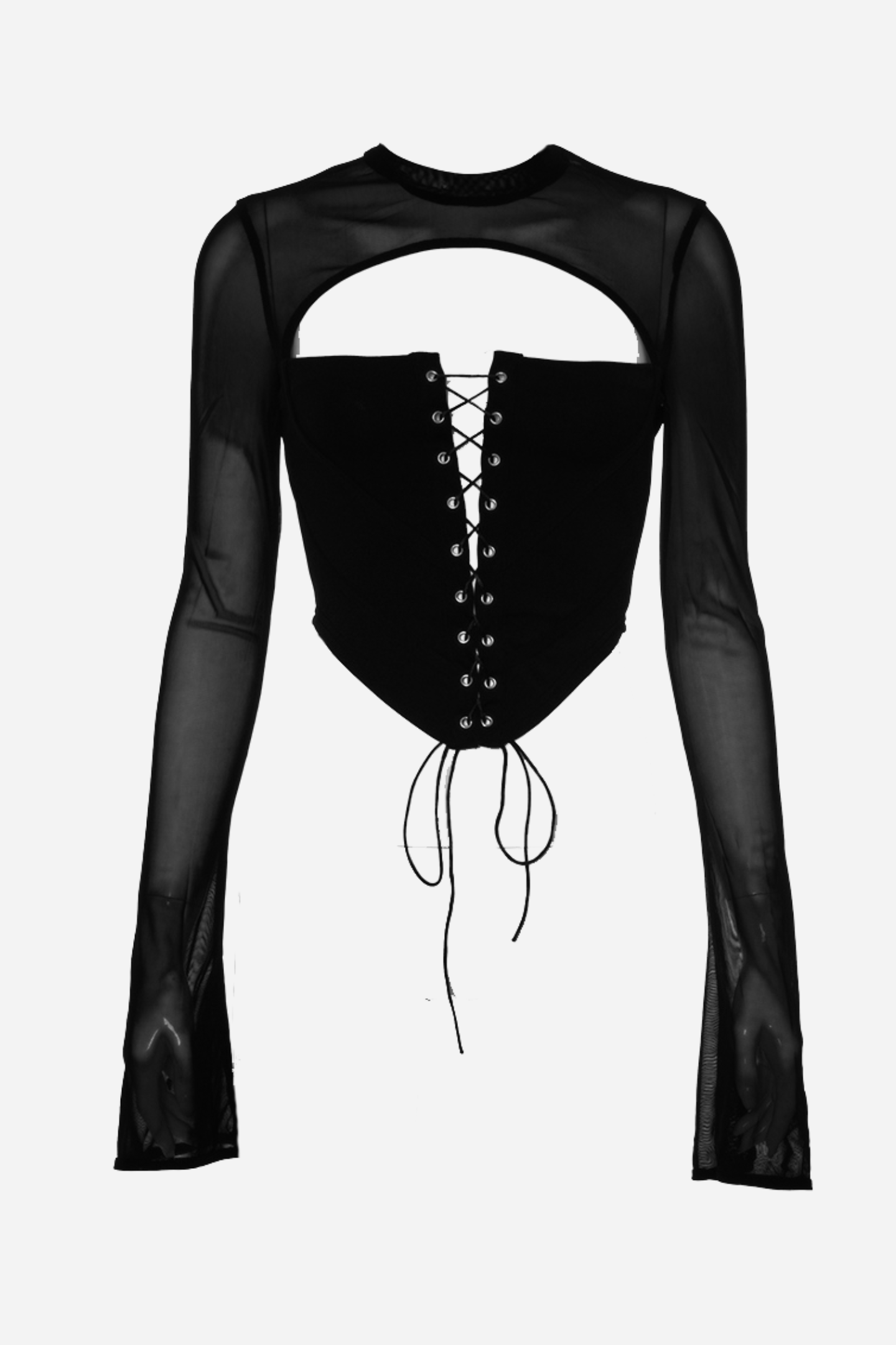 Blusa con corsé, encaje y aberturas Rita 