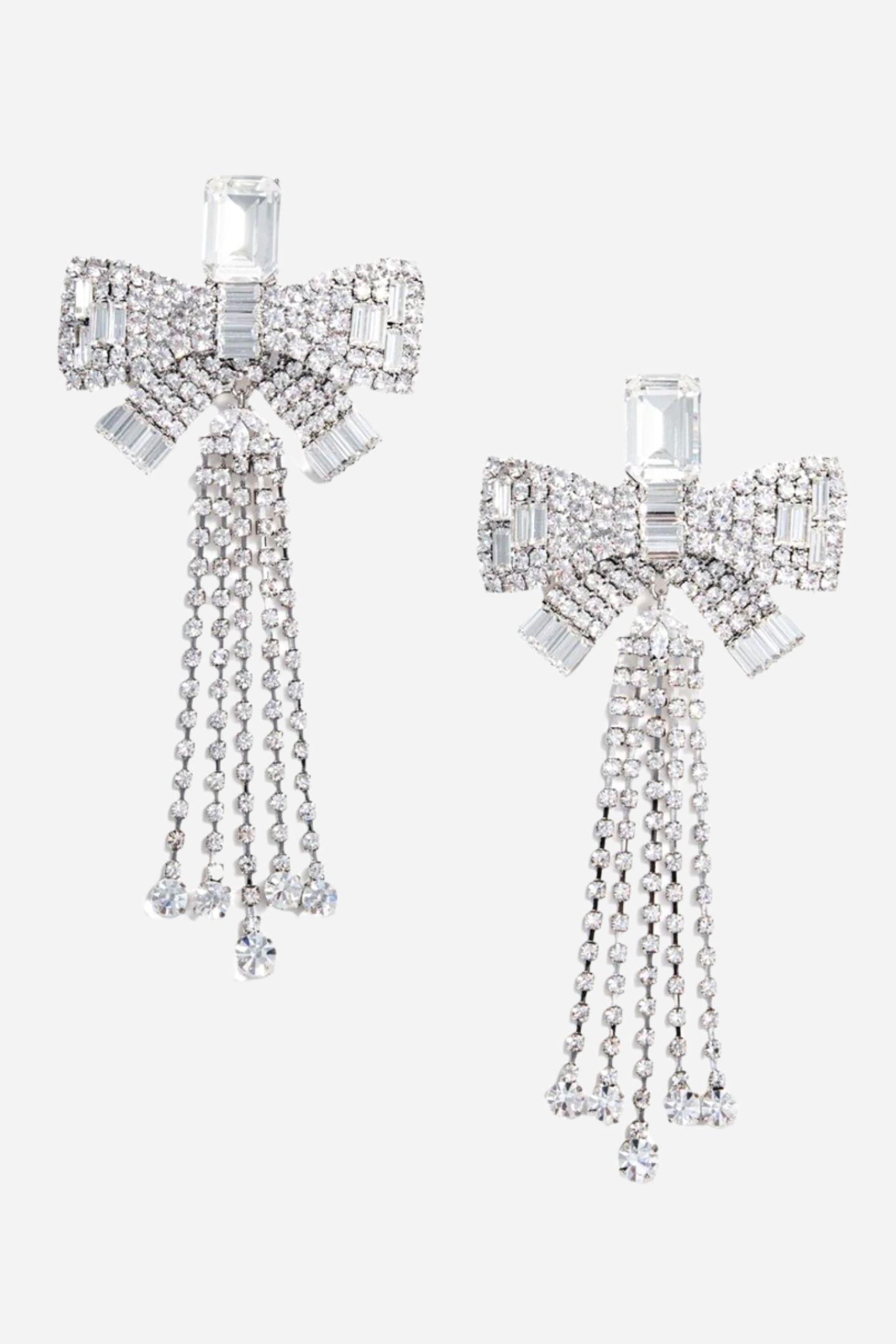 Pendientes con borlas y lazo de diamantes Daphne 