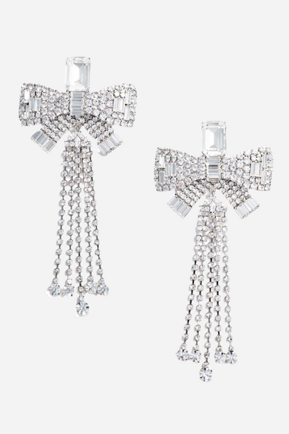 Pendientes con borlas y lazo de diamantes Daphne 