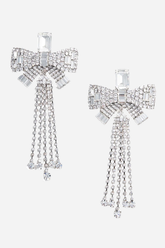Pendientes con borlas y lazo de diamantes Daphne 