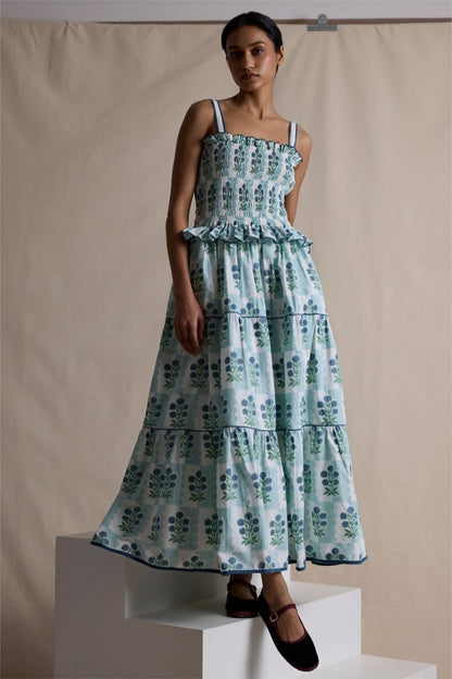 Vestido largo de tirantes con estampado floral Damla 