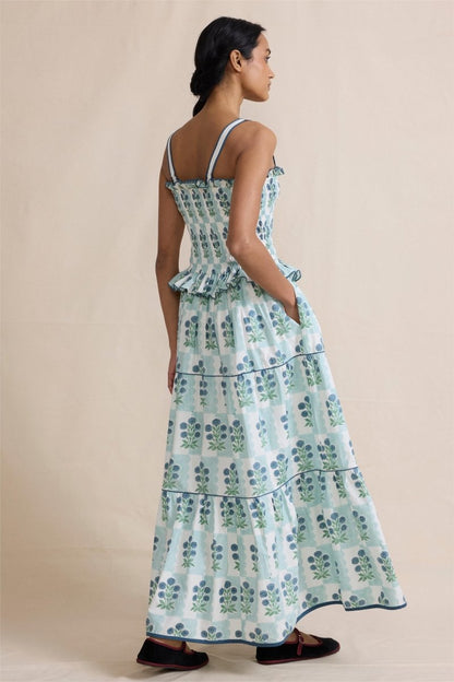 Vestido largo de tirantes con estampado floral Damla 