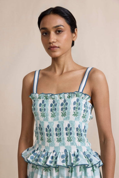 Vestido largo de tirantes con estampado floral Damla 