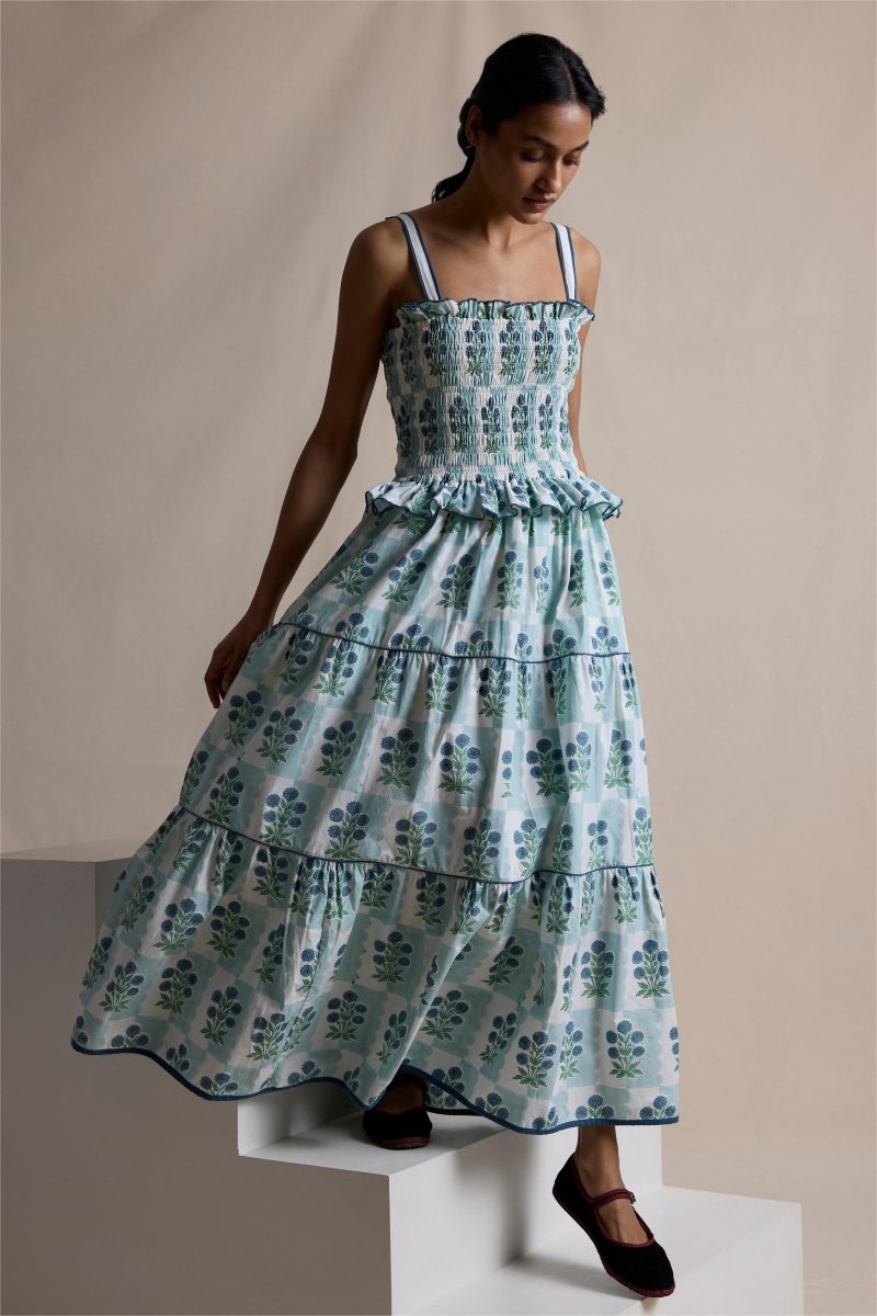 Vestido largo de tirantes con estampado floral Damla 