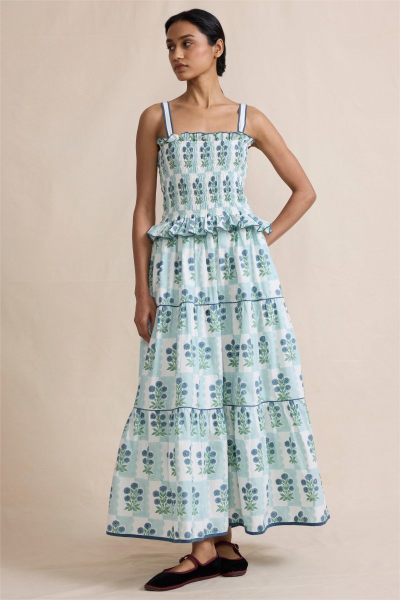 Vestido largo de tirantes con estampado floral Damla 