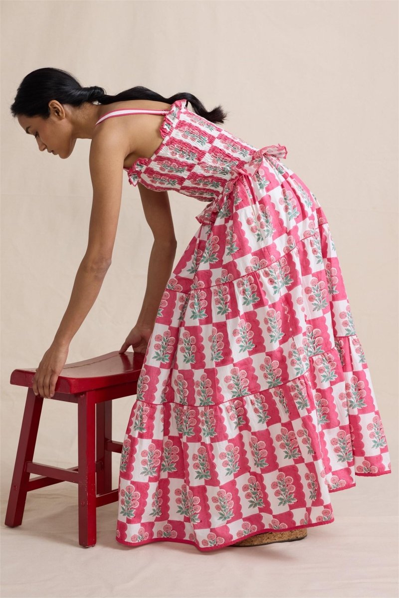 Vestido largo de tirantes con estampado floral Damla 