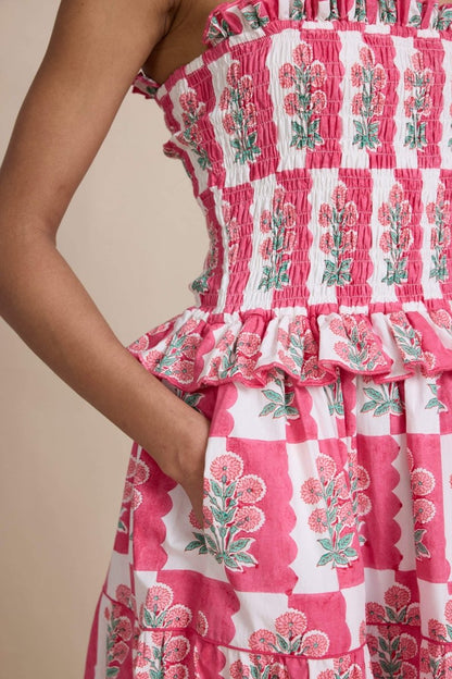 Vestido largo de tirantes con estampado floral Damla 