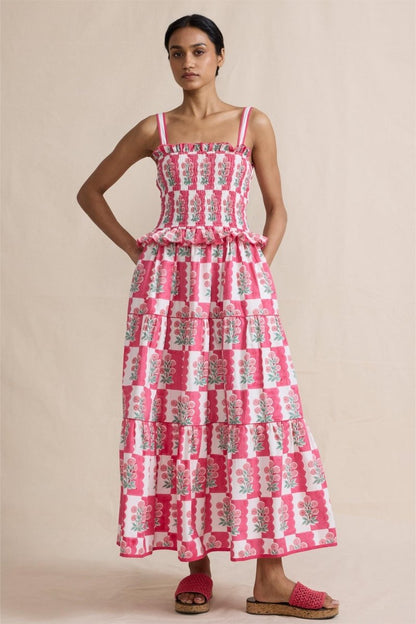 Vestido largo de tirantes con estampado floral Damla 
