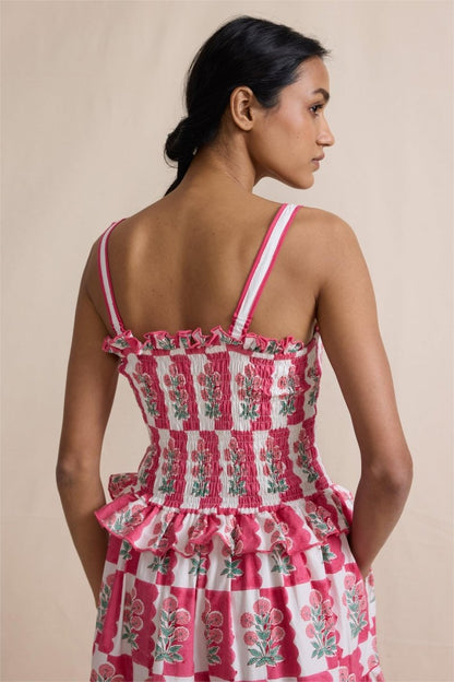 Vestido largo de tirantes con estampado floral Damla 