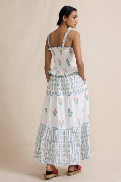 Vestido largo de tirantes con estampado floral Damla 