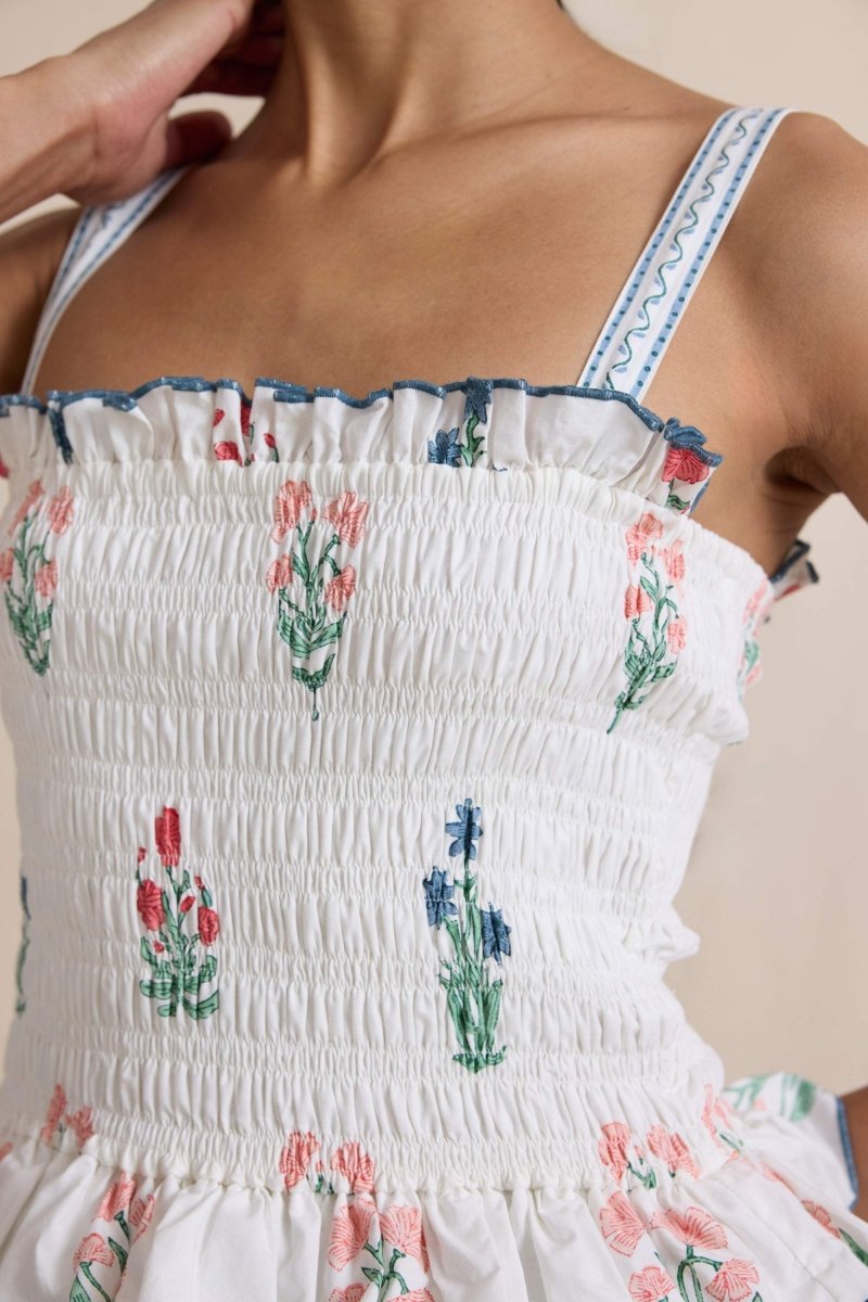 Vestido largo de tirantes con estampado floral Damla 