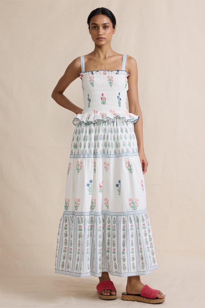 Vestido largo de tirantes con estampado floral Damla 