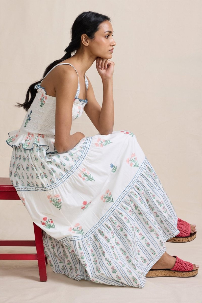 Vestido largo de tirantes con estampado floral Damla 