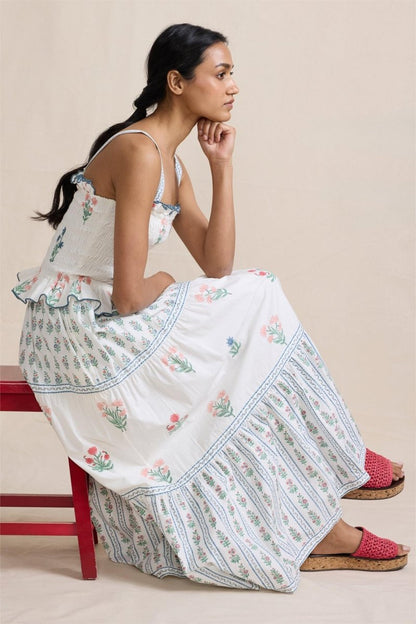 Vestido largo de tirantes con estampado floral Damla 