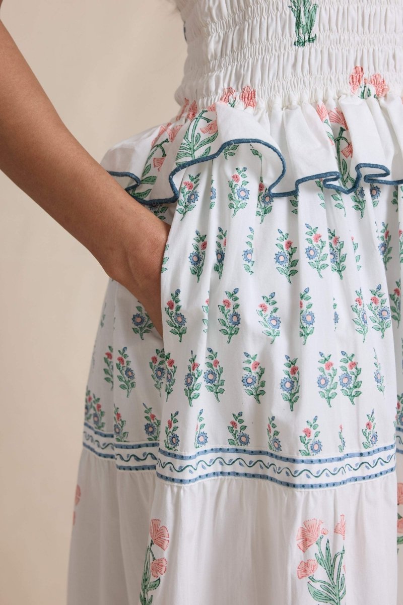 Vestido largo de tirantes con estampado floral Damla 
