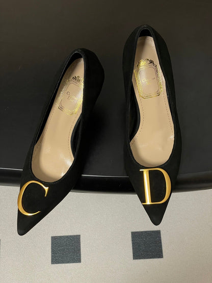 CD 26 High-Heeled 85 Pumps Black Suede 593596